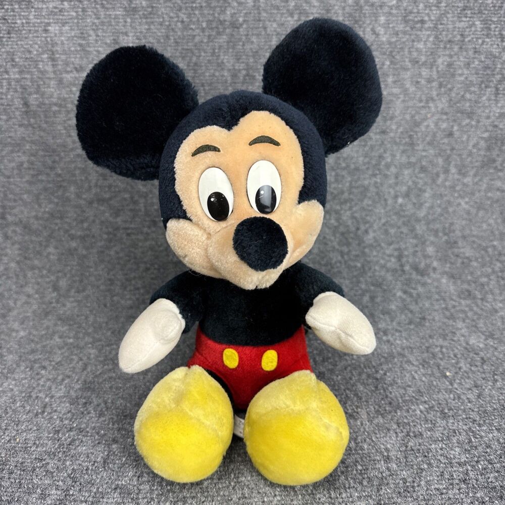 Vintage Mickey Mouse Plush Stuffed Animal Toy Doll Walt Disney World Disneyland
